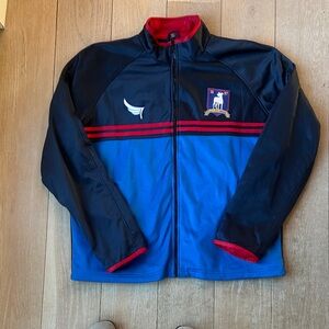 Men's Navy and Blue Zip-Up Sweater